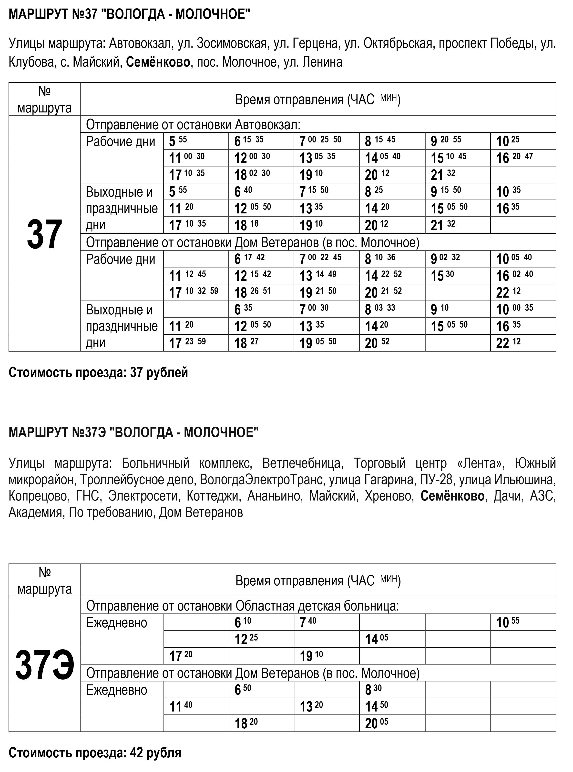 Расписание 68 автобуса