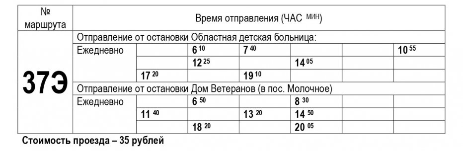 Расписание автобуса м7